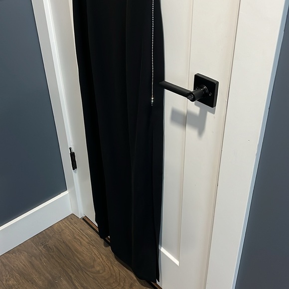 Andrea Polizzi for Rex Lester Black Column Gown With Rhinestone Zipper Sides - Picture 3 of 11